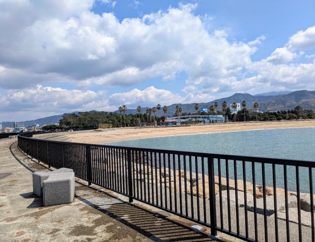 五色姫海岸局部 転落防止柵納入